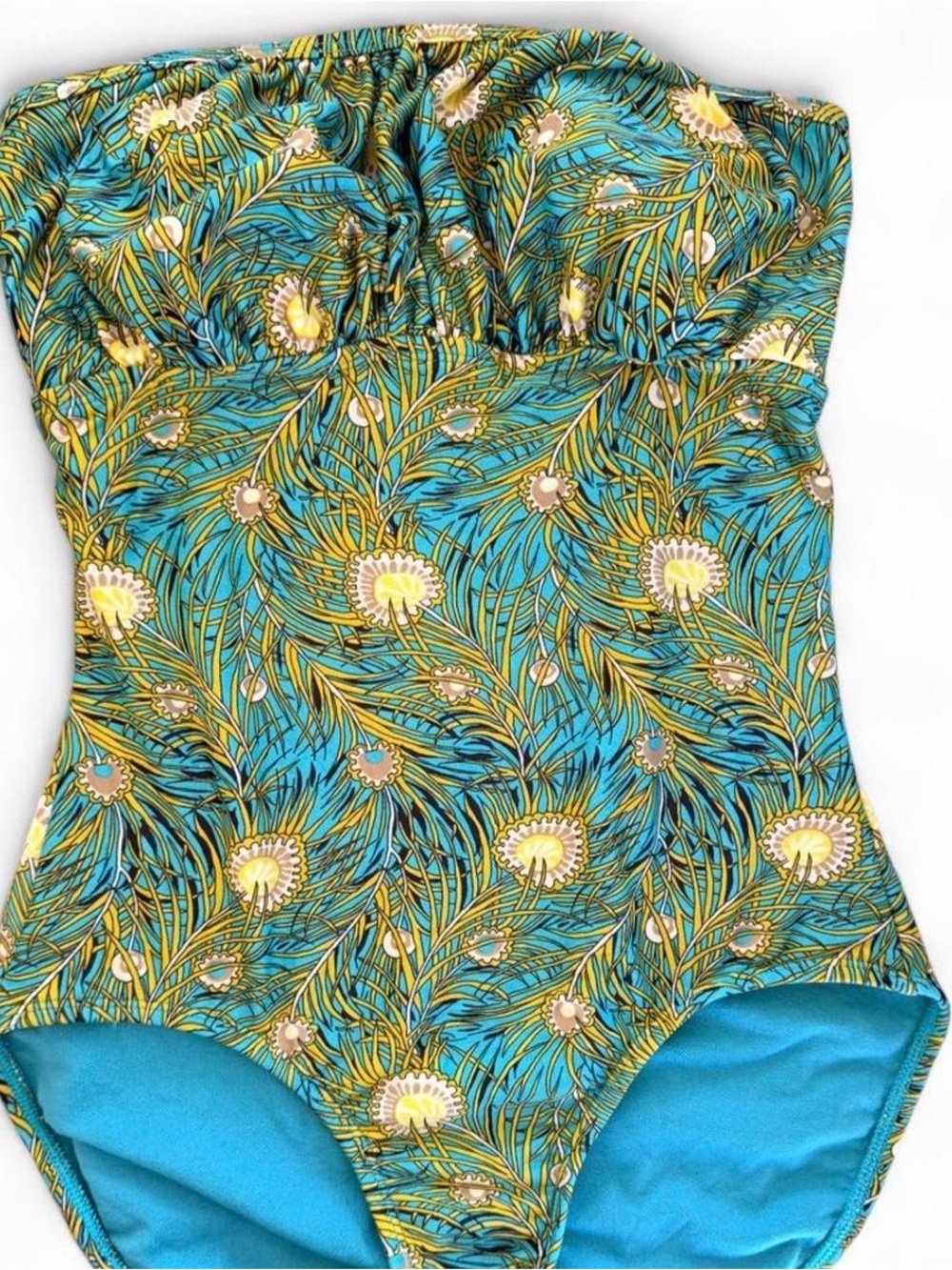 Turquoise Floral One-Piece Swimwear